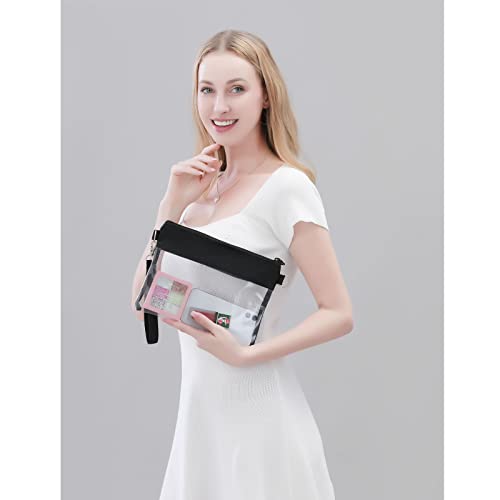 Clear Stadium Bag - Transparent Crossbody Purse for Events