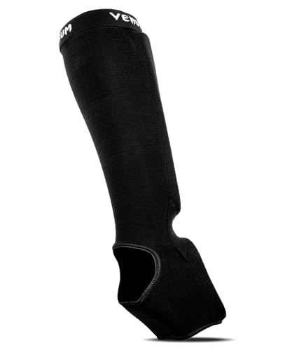 Venum Kontact Shin Guards - Black / Medium, Lightweight Martial Arts Gear