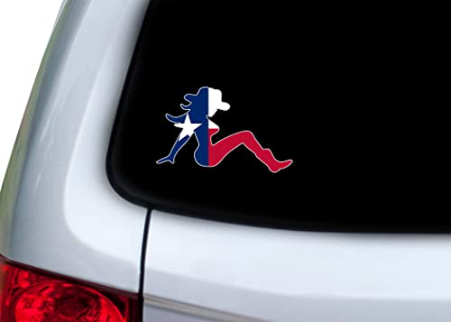 Texas Flag Cowgirl Cutout Sticker - High Quality Vinyl Decal