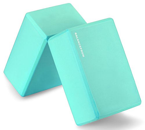 High Density Yoga Blocks - Set of 2, 9"x6"x4" Each - Green