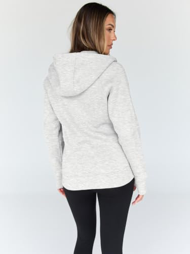 Trendy Queen Women's Grey Zip Up Fleece Hoodie Small Fall Fashion Sweatshirt