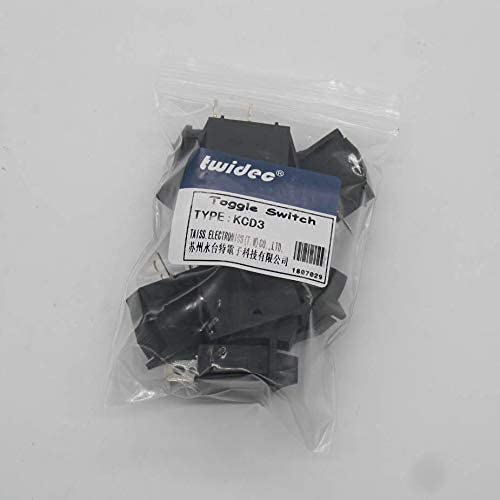 5Pcs 2-Pin Rocker Switch ON/OFF AC 15A/125V - Black KCD3 Narrow Square