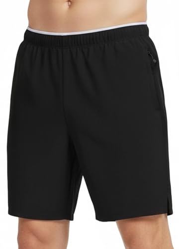 Men's Breathable Quick Dry Athletic Shorts - 7" Inseam, Medium, A-Black