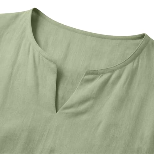 Men's Lightweight Breathable Long Sleeve V-Neck Yoga Top - 3X-Large Green