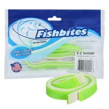 Saltwater Fishing Bait - Shrimp Scented E-Z Strips - Char/Shine/Flesh