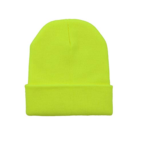 Knit Cuffed Halloween Beanie for Women, Men & Youth - One Size Fluorescein