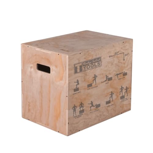 3-Way Wood Plyo Box for Plyometric Workouts - 20x24x30 Inch
