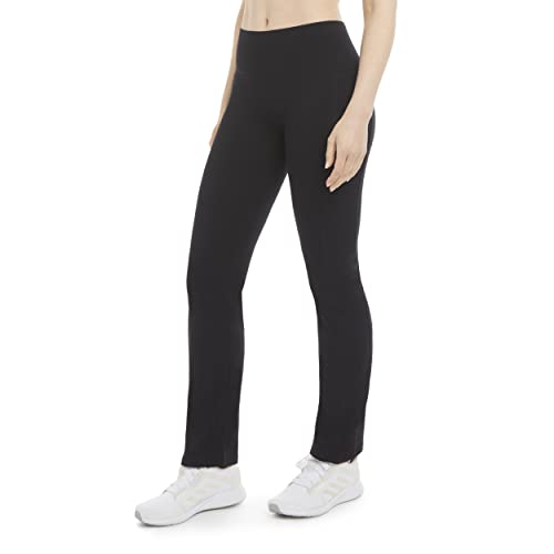Women's Cotton Stretch Yoga Pants with Pockets - Energy Zone XL Deep Black