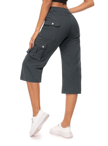 Moosehill Women's Cargo Capris Pants Lightweight Comfortable