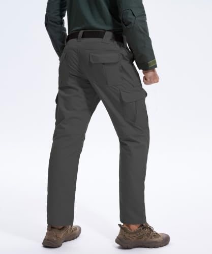 Men's Tactical Cargo Pants Water-Resistant Ripstop 40W x 30L Dark Grey Lightweight Outdoor Work Pants