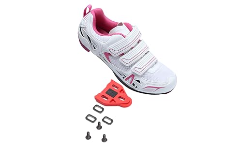 Pink Patavinity Cycling Women Shoes for Bike with Delta-Compatible Cleats - Size 8
