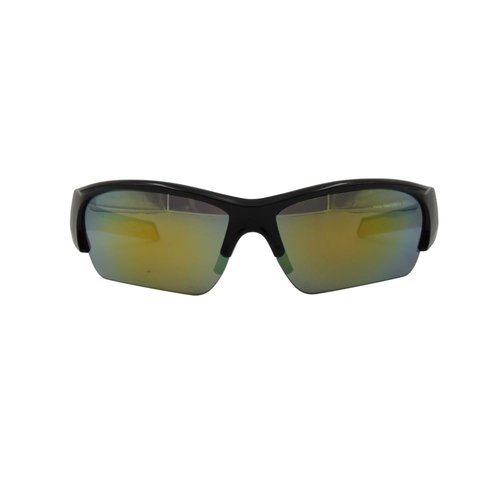 RAWIN Sunglasses | Ideal for Outdoor Sports | Sport Sunglasses for Baseball, Fishing, and Running (Shiny Black Frame With Yellow Nose Pad & Tips, Non-Polarzied Orange-Red Revo Lens)