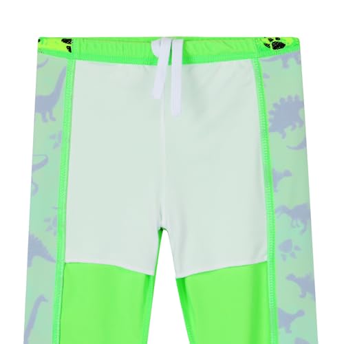TFJH E Boys Long Sleeve Rash Guard 2-Piece Swim Set UPF 50+ 5-6 Years Green Dino