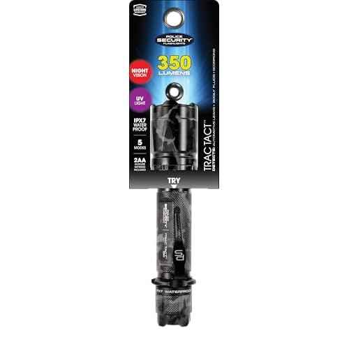 Police Security Trac Tact 2AA Camouflage | 350 Lumens | Belt Clip | 5 Light Modes | Water Resistant