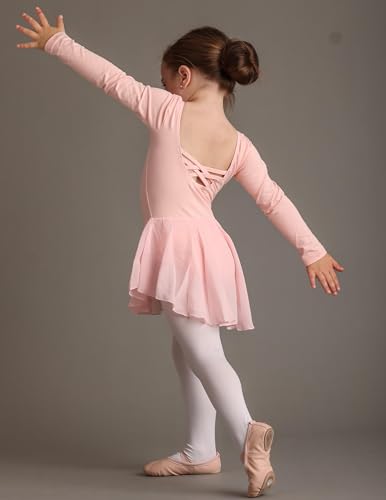 Arshiner Kids Girls Pink Long Sleeve Ballet Leotard 2-3T Dance Dress