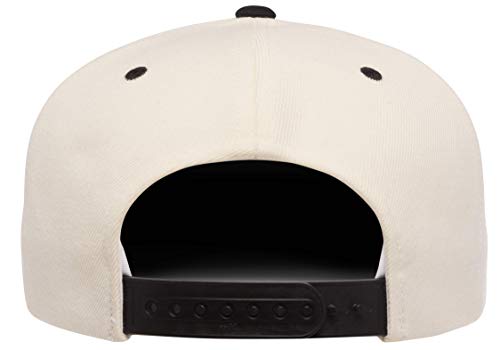 Unisex 2-Tone Wool Blend Snapback Cap - Natural Black, One Size