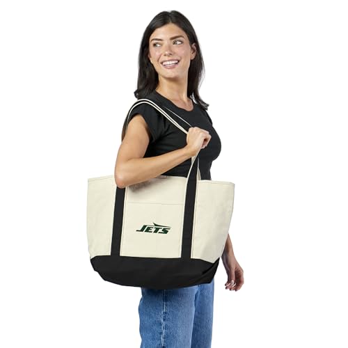 Canvas Tote Bag - New York Jets - 15" x 21" - Beige