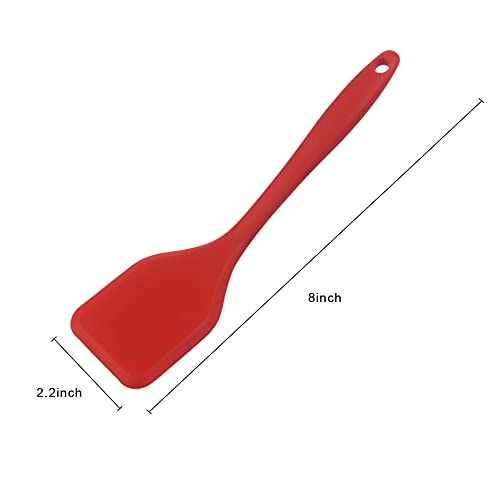 Mini Spatula Set - 2 Pieces Red Silicone Nonstick Turner for Cooking & Baking
