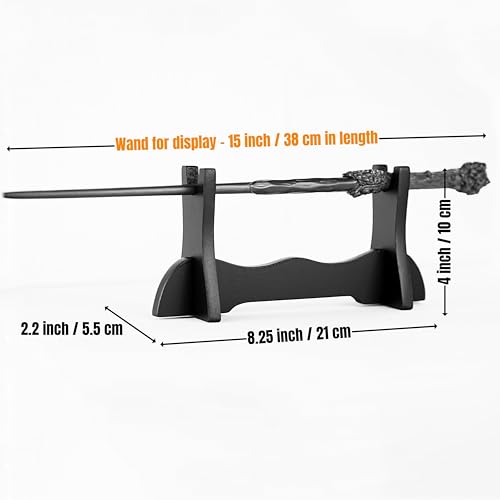 8" Black Wood Mini Sword Display Stand for Short Swords