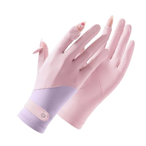 Full Finger Summer Cycling Gloves - Touchscreen, Gel Pads, Pink