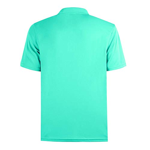 MOHEEN Men's Short Sleeve Moisture Wicking Golf Polo Shirt – X-Large Glass Blue UPF 50+