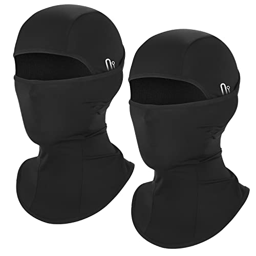 DAFIFO Ice Silk Summer Balaclava Face Mask for Men Women UV Sun Protection Black - One Size