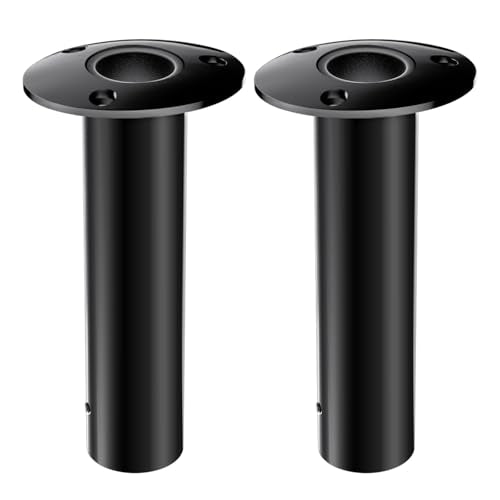 EQUSPUR 90° PVD Black Stainless Steel Fishing Rod Holder 2 Pack Heavy Duty