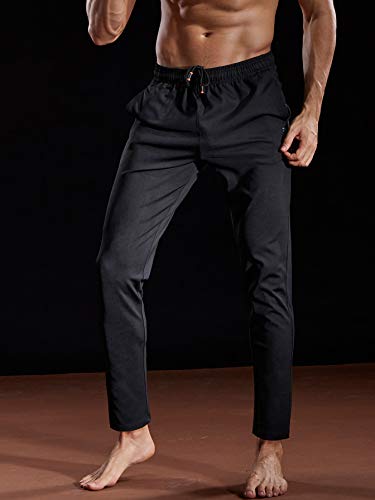 NELEUS Men's Athletic Running Tapered Pants - Large / 7006# Black