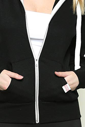 Urban Look Women's Active Long Sleeve Fleece Zip Hoodie X-Large Black Plus Size