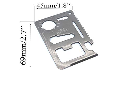 11-in-1 Stainless Steel Survival Multi-Tool Card - Compact EDC Wallet Tool