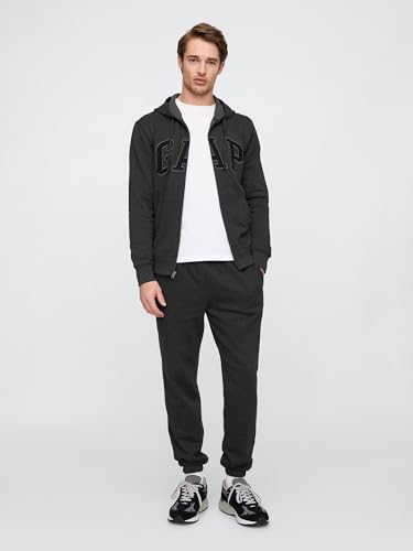 GAP Men's Heritage Logo Full Zip Hoodie Charcoal Grey Medium