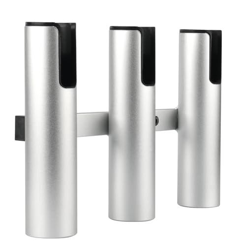 Marinebaby Silver 3 Tube Aluminum Boat Rod Holder - Suitable for Yacht & Boat