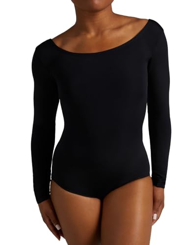 Capezio Women's Long Sleeve Leotard Medium Black Ballet Activewear
