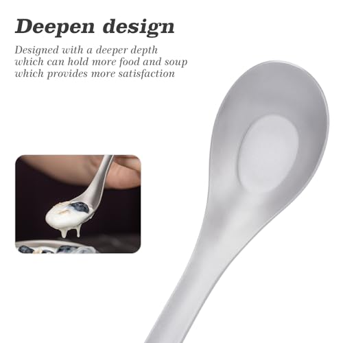 iBasingo Titanium Camping Spoon 2-Pack - Lightweight, Deep-Bowl, Portable for Hiking & Backpacking, Model Ti1029T