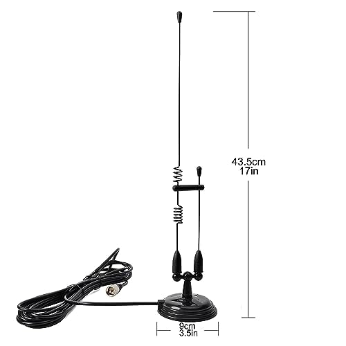 UAYESOK Black Magnetic Mobile Antenna Signal Booster for HT, VHF/UHF