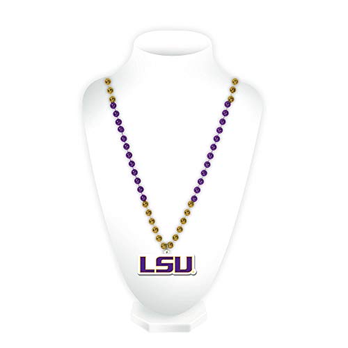 Mardi Gras Style Team Logo Beads - LSU Tigers - 21-Inch