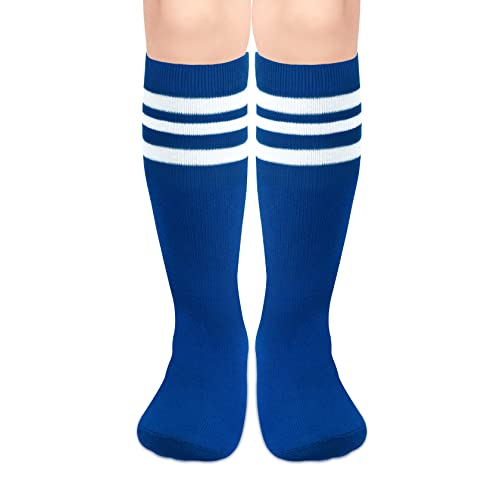 Toddler Soccer Socks for Kids - Blue/White, 3-6 Years
