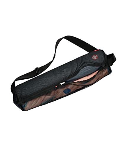 Yoga Mat Carrier Bag - Full Zip, Pocket, Adjustable Strap - Black