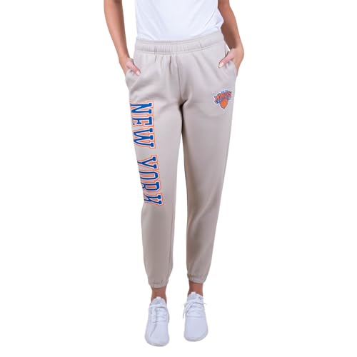 NBA Women's Super Soft Fleece Joggers - New York Knicks, Large, Sand