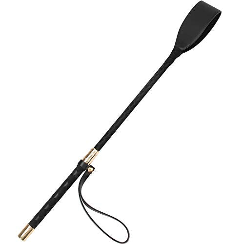 18 Inch Horse Riding Crop - PU Leather Whip - Black