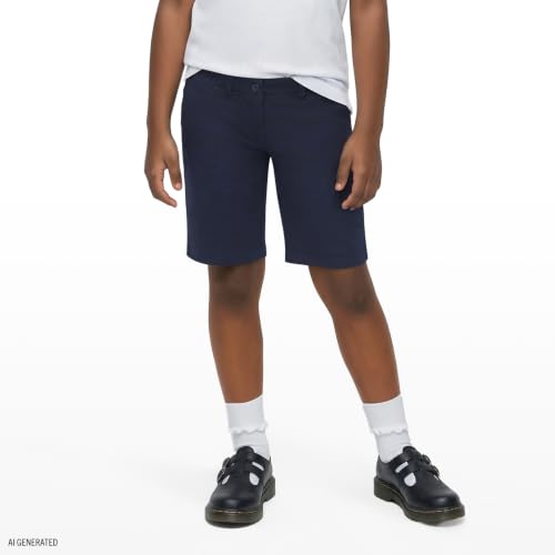 Juniors Uniform Bermuda Shorts - Skinny Style, Navy