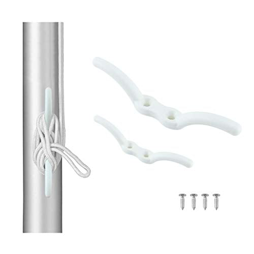 4-Inch Nylon Rope Cleat - 2 Pack with Stainless Steel Mounting Screws