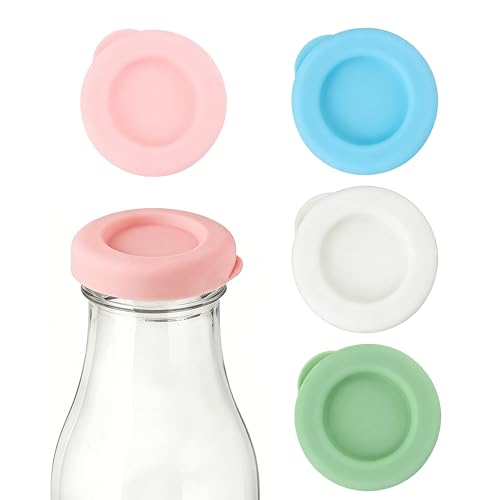 Silicone Milk Bottle Caps - 4 Pack for 48mm Jugs