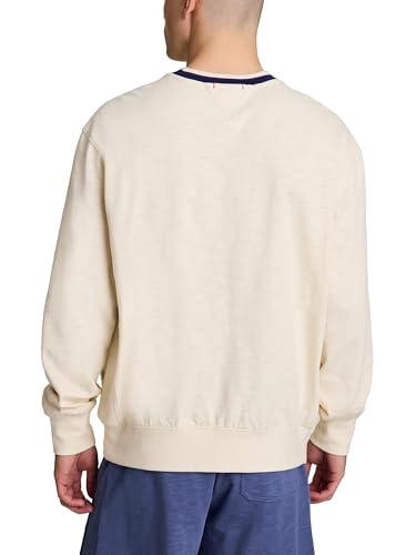 Champion Men’s Modern Retro Washed Cotton Crewneck Sweatshirt – Medium, Unbleached