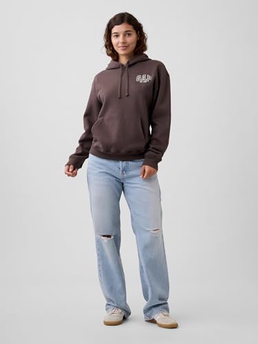 GAP Women's Hooded Logo Pullover - Medium, New Brown, Est. 1969