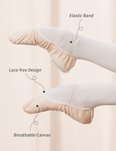 Ballet Shoes for Women - Dance Slippers in Nude 5.5