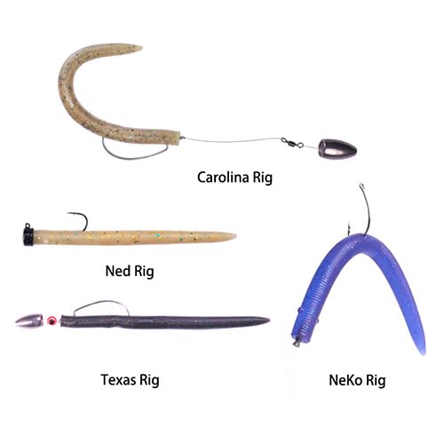 5" Soft Plastic Stick Worms for Bass Fishing - Pumpkin, 10 Pack