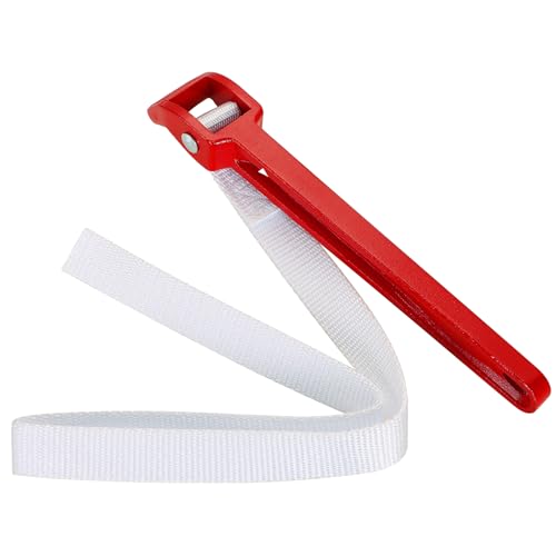 DASBET 12 Inch Strap Wrench Pipe Adjustable Nylon Strap Pipe Wrench Double Layered Oil Filter Strap Wrench Handle Nylon Belt