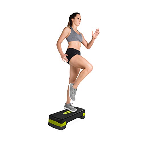 Compact Aerobic Step Platform - Adjustable Height, Black/Yellow