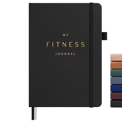 Fitness Journal with Daily Diet Tracker & Exercise Log - Bold Black